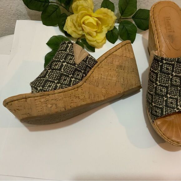 BORN Women's Brown Leather Wedge Summer Sandals size 11/43 - Picture 6 of 9